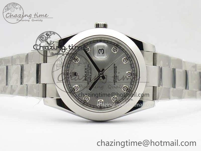 Soft DateJust 41mm 126300 SS Noob 1:1 Best Edition Silver Dial Diam Markers On SS Bracelet A 3590