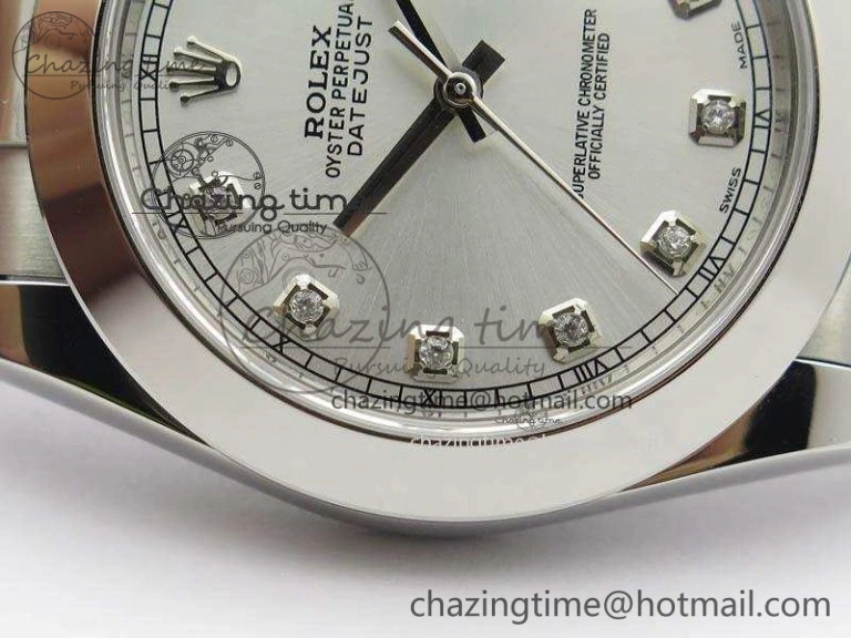 Soft DateJust 41mm 126300 SS Noob 1:1 Best Edition Silver Dial Diam Markers On SS Bracelet A 3590