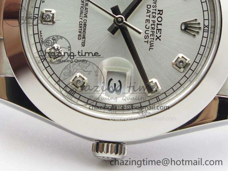 Soft DateJust 41mm 126300 SS Noob 1:1 Best Edition Silver Dial Diam Markers On SS Bracelet A 3590