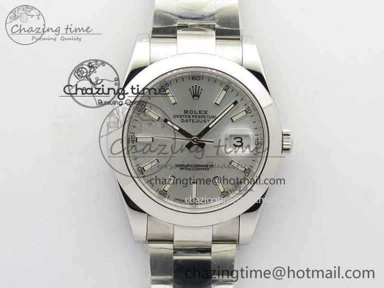 DateJust 41mm 126300 SS Noob 1:1 Best Edition Silver Dial Stick Markers On SS Bracelet A Functional 3597