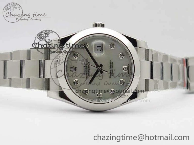 DateJust 41mm 126300 SS Noob 1:1 Best Edition White MOP Dial Diam Markers On SS Bracelet A Tailored 3591
