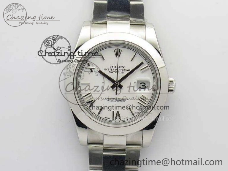 DateJust 41mm 126300 SS Noob 1:1 Best Edition White Roman Dial On SS Bracelet A ZipUp 3593