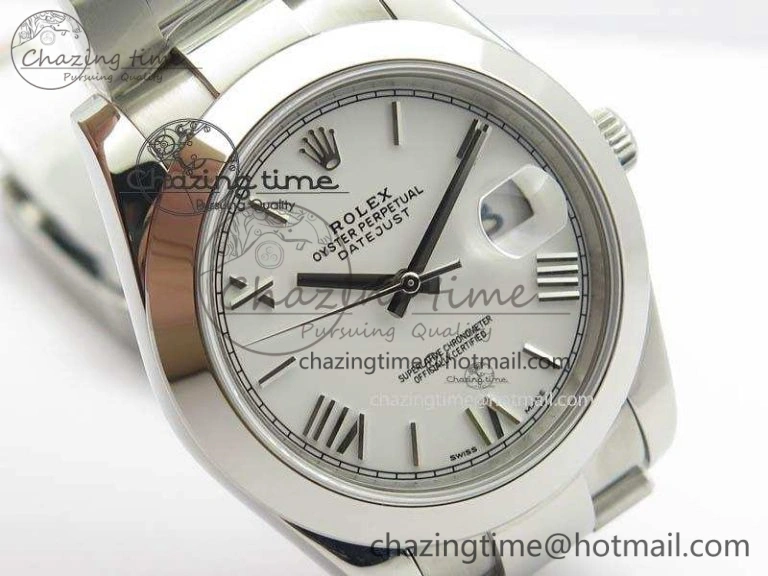 DateJust 41mm 126300 SS Noob 1:1 Best Edition White Roman Dial On SS Bracelet A ZipUp 3593