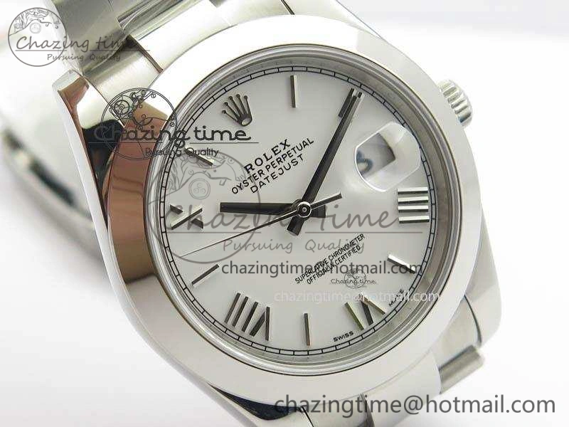 DateJust 41mm 126300 SS Noob 1:1 Best Edition White Roman Dial On SS Bracelet A ZipUp 3593