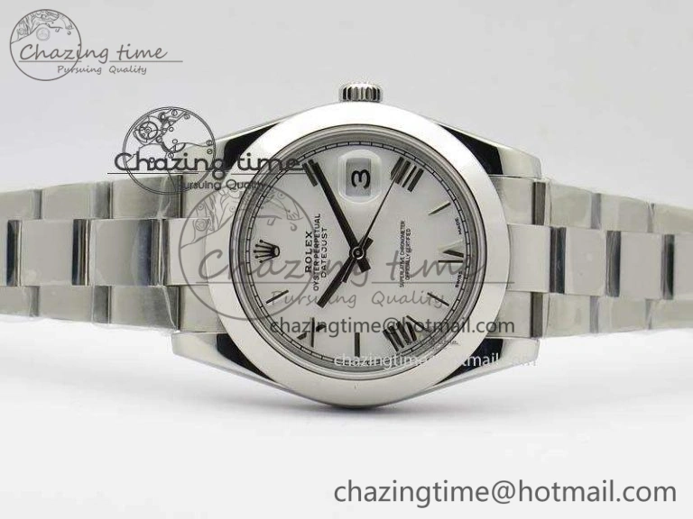 DateJust 41mm 126300 SS Noob 1:1 Best Edition White Roman Dial On SS Bracelet A ZipUp 3593