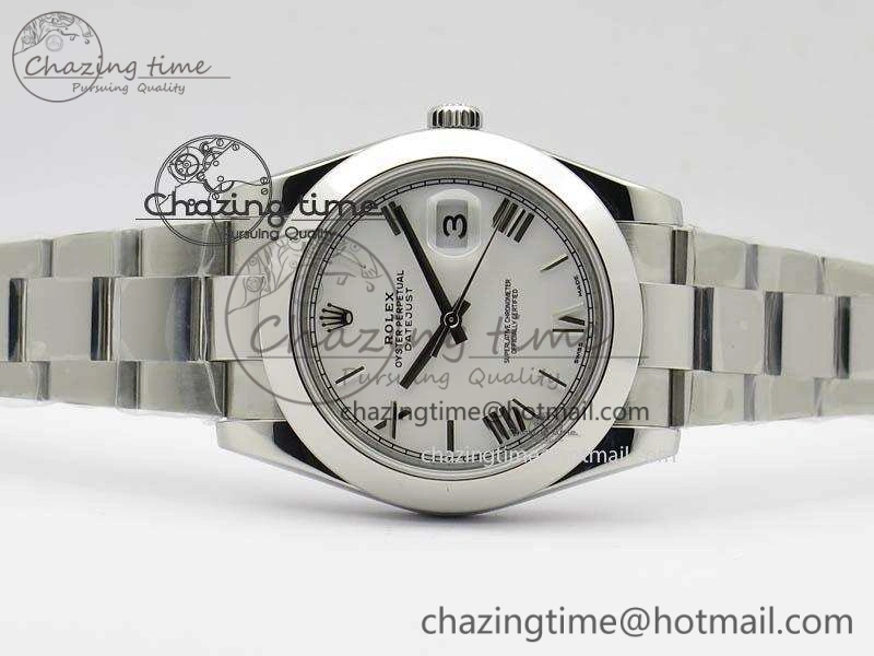 DateJust 41mm 126300 SS Noob 1:1 Best Edition White Roman Dial On SS Bracelet A ZipUp 3593