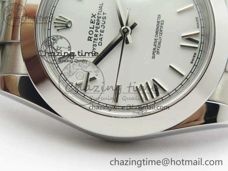 DateJust 41mm 126300 SS Noob 1:1 Best Edition White Roman Dial On SS Bracelet A ZipUp 3593