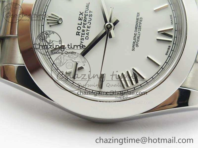 DateJust 41mm 126300 SS Noob 1:1 Best Edition White Roman Dial On SS Bracelet A ZipUp 3593