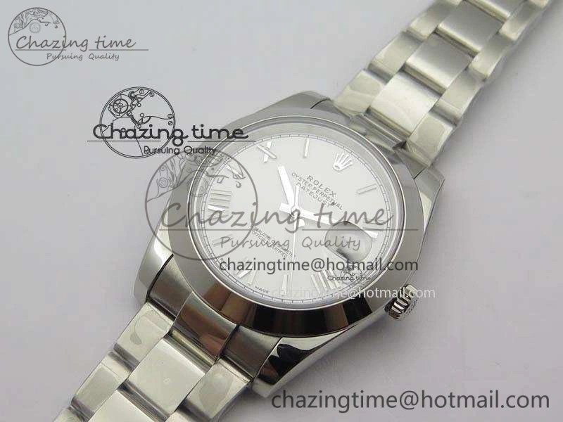 DateJust 41mm 126300 SS Noob 1:1 Best Edition White Roman Dial On SS Bracelet A ZipUp 3593