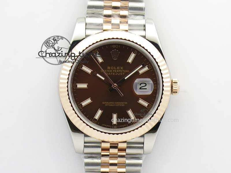 DateJust 41mm 126303 Noob 1:1 Best Edition RG Wrapped Brown Dial Fluted Bezel On Jubilee Bracelet A NewStyle 3782
