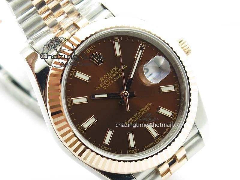 DateJust 41mm 126303 Noob 1:1 Best Edition RG Wrapped Brown Dial Fluted Bezel On Jubilee Bracelet A NewStyle 3782