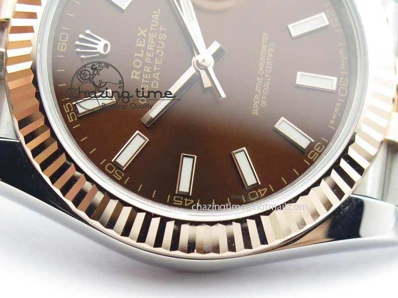 DateJust 41mm 126303 Noob 1:1 Best Edition RG Wrapped Brown Dial Fluted Bezel On Jubilee Bracelet A NewStyle 3782