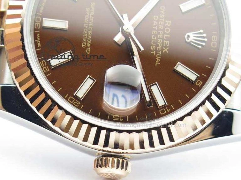 DateJust 41mm 126303 Noob 1:1 Best Edition RG Wrapped Brown Dial Fluted Bezel On Jubilee Bracelet A NewStyle 3782