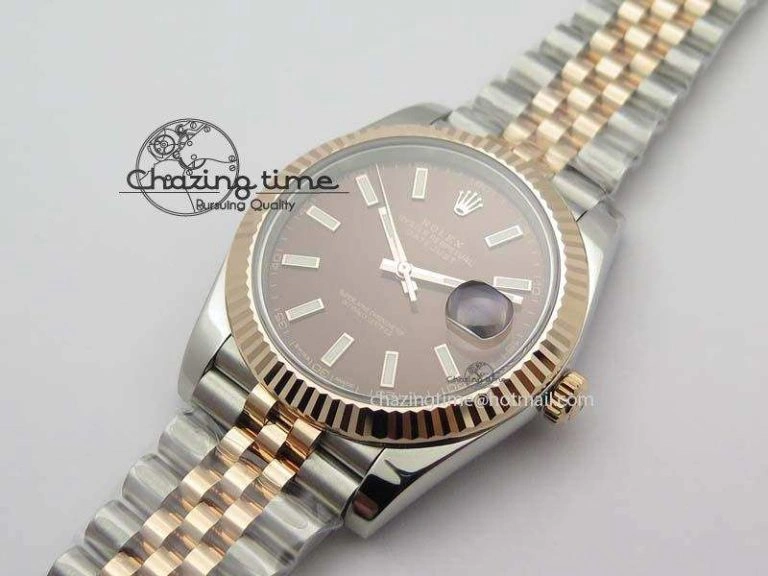 DateJust 41mm 126303 Noob 1:1 Best Edition RG Wrapped Brown Dial Fluted Bezel On Jubilee Bracelet A NewStyle 3782