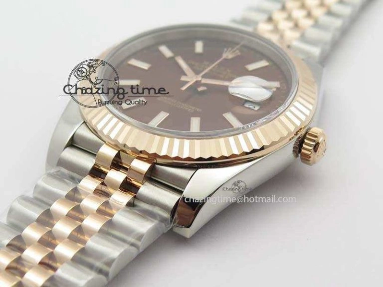 DateJust 41mm 126303 Noob 1:1 Best Edition RG Wrapped Brown Dial Fluted Bezel On Jubilee Bracelet A NewStyle 3782