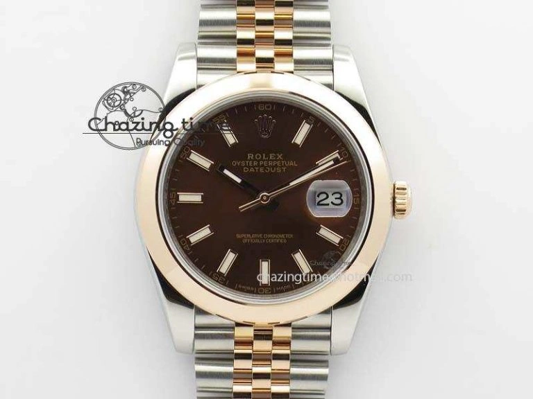 Sporty DateJust 41mm 126303 Noob 1:1 Best Edition RG Wrapped Brown Dial On Jubilee Bracelet A 3787