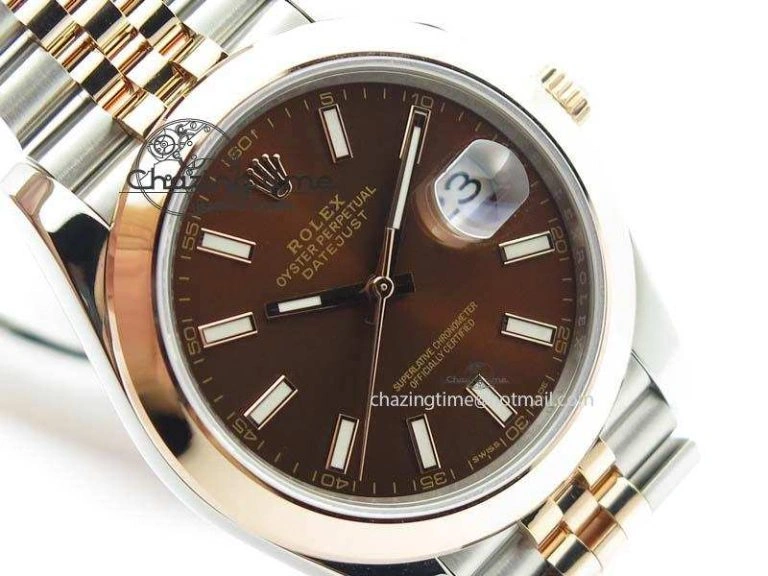 Sporty DateJust 41mm 126303 Noob 1:1 Best Edition RG Wrapped Brown Dial On Jubilee Bracelet A 3787
