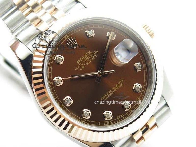 Timeless DateJust 41mm 126303 Noob 1:1 Best Edition RG Wrapped Brown Diam Dial Fluted Bezel On Jubilee Bracelet A 3781