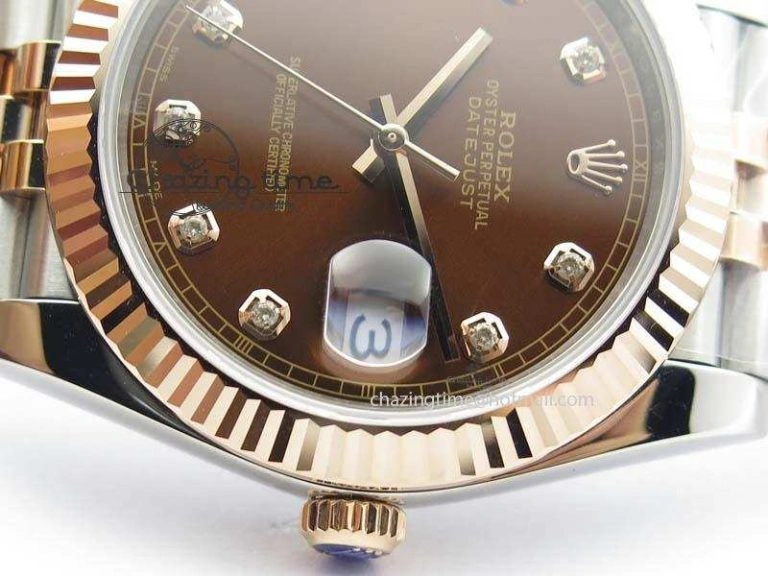 Timeless DateJust 41mm 126303 Noob 1:1 Best Edition RG Wrapped Brown Diam Dial Fluted Bezel On Jubilee Bracelet A 3781