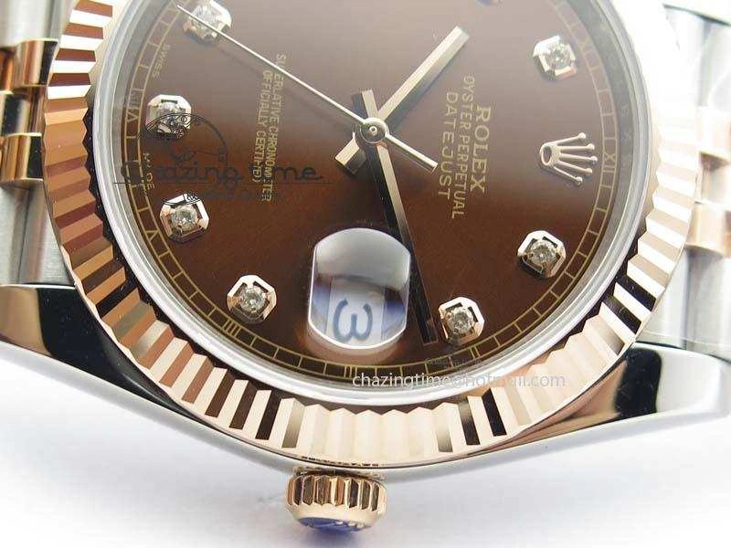 Timeless DateJust 41mm 126303 Noob 1:1 Best Edition RG Wrapped Brown Diam Dial Fluted Bezel On Jubilee Bracelet A 3781