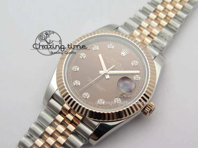 Timeless DateJust 41mm 126303 Noob 1:1 Best Edition RG Wrapped Brown Diam Dial Fluted Bezel On Jubilee Bracelet A 3781