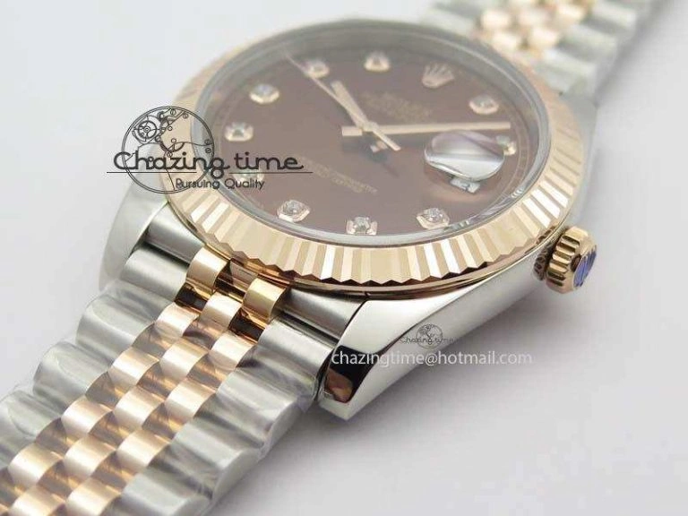 Timeless DateJust 41mm 126303 Noob 1:1 Best Edition RG Wrapped Brown Diam Dial Fluted Bezel On Jubilee Bracelet A 3781