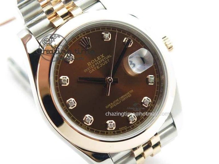 EyeCatching DateJust 41mm 126303 Noob 1:1 Best Edition RG Wrapped Brown Diamond Dial On Jubilee Bracelet A 3785