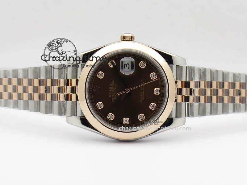 EyeCatching DateJust 41mm 126303 Noob 1:1 Best Edition RG Wrapped Brown Diamond Dial On Jubilee Bracelet A 3785