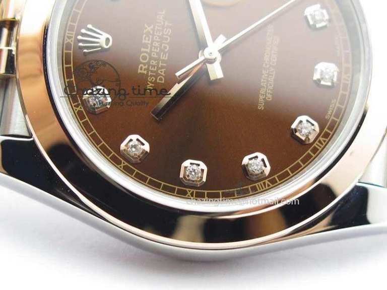 EyeCatching DateJust 41mm 126303 Noob 1:1 Best Edition RG Wrapped Brown Diamond Dial On Jubilee Bracelet A 3785