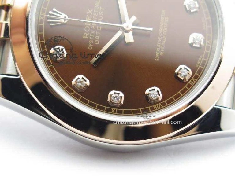 EyeCatching DateJust 41mm 126303 Noob 1:1 Best Edition RG Wrapped Brown Diamond Dial On Jubilee Bracelet A 3785