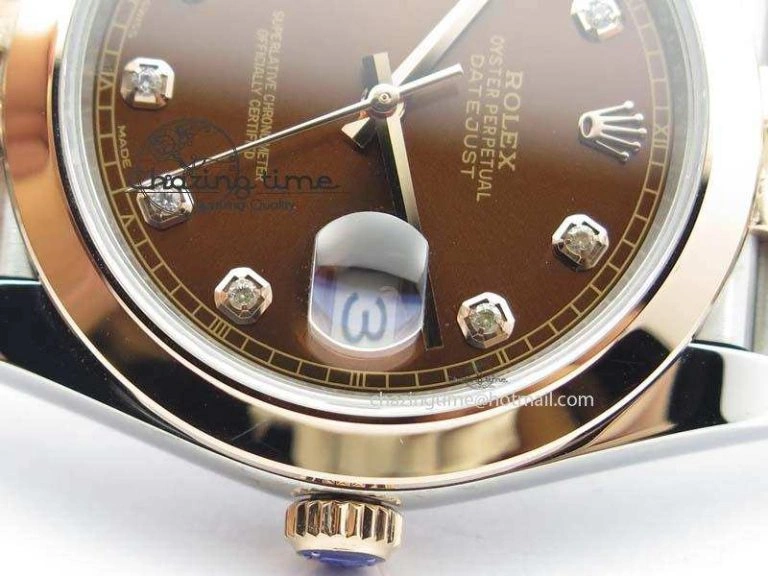 EyeCatching DateJust 41mm 126303 Noob 1:1 Best Edition RG Wrapped Brown Diamond Dial On Jubilee Bracelet A 3785