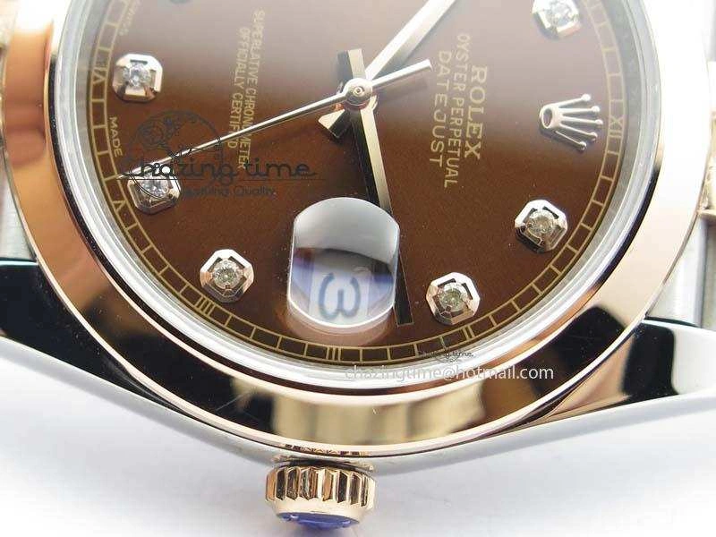 EyeCatching DateJust 41mm 126303 Noob 1:1 Best Edition RG Wrapped Brown Diamond Dial On Jubilee Bracelet A 3785