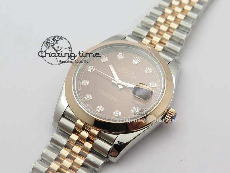 EyeCatching DateJust 41mm 126303 Noob 1:1 Best Edition RG Wrapped Brown Diamond Dial On Jubilee Bracelet A 3785