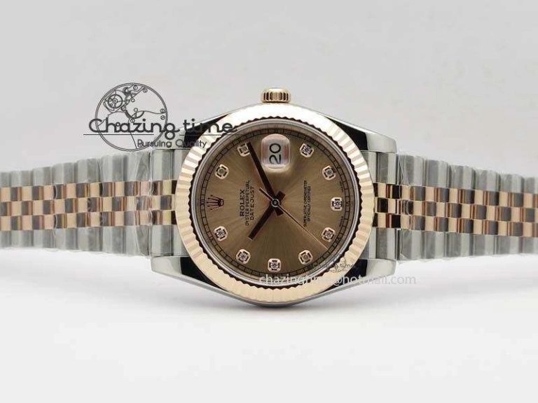 Neat DateJust 41mm 126303 Noob 1:1 Best Edition RG Wrapped RG Diam Dial Fluted Bezel On Jubilee Bracelet A 3779