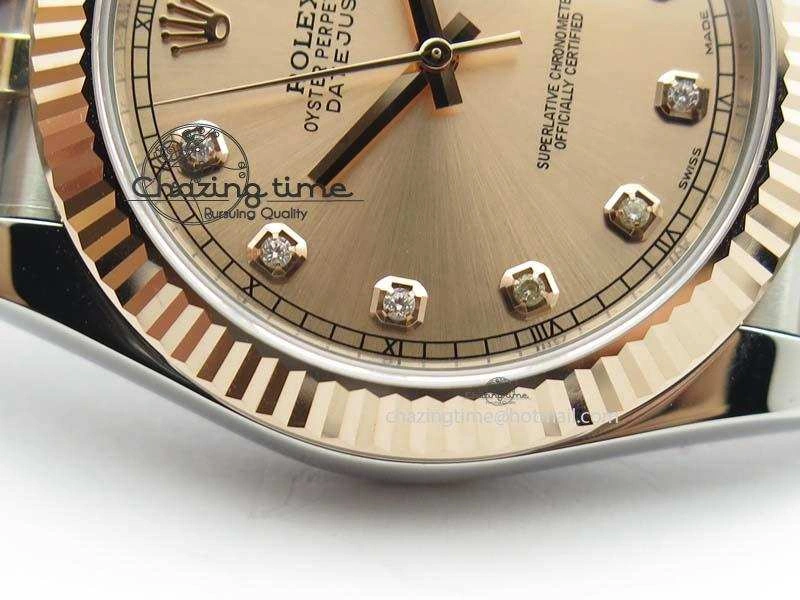 Neat DateJust 41mm 126303 Noob 1:1 Best Edition RG Wrapped RG Diam Dial Fluted Bezel On Jubilee Bracelet A 3779