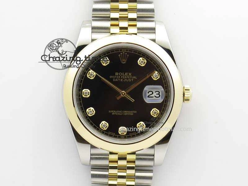 ModernLook DateJust 41mm 126303 Noob 1:1 Best Edition YG Wrapped Black Dial Diamond On SS YG Jubilee Bracelet A 3759