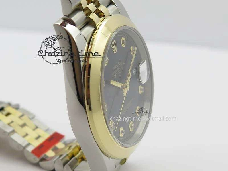 ModernLook DateJust 41mm 126303 Noob 1:1 Best Edition YG Wrapped Black Dial Diamond On SS YG Jubilee Bracelet A 3759
