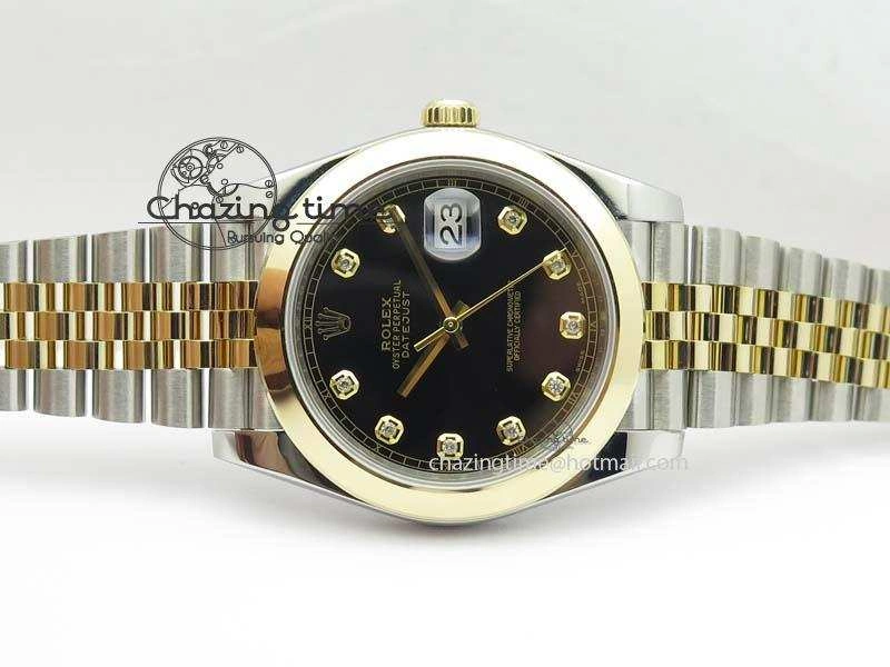 ModernLook DateJust 41mm 126303 Noob 1:1 Best Edition YG Wrapped Black Dial Diamond On SS YG Jubilee Bracelet A 3759