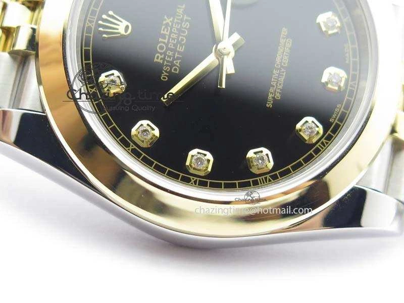 ModernLook DateJust 41mm 126303 Noob 1:1 Best Edition YG Wrapped Black Dial Diamond On SS YG Jubilee Bracelet A 3759