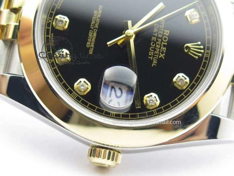 ModernLook DateJust 41mm 126303 Noob 1:1 Best Edition YG Wrapped Black Dial Diamond On SS YG Jubilee Bracelet A 3759