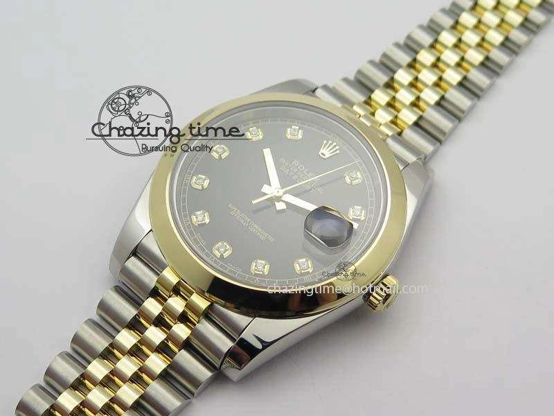 ModernLook DateJust 41mm 126303 Noob 1:1 Best Edition YG Wrapped Black Dial Diamond On SS YG Jubilee Bracelet A 3759