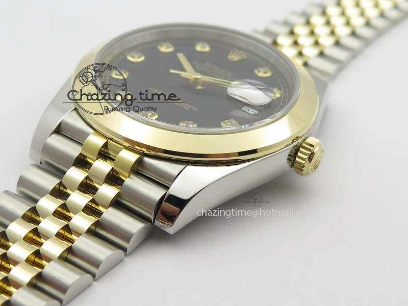 ModernLook DateJust 41mm 126303 Noob 1:1 Best Edition YG Wrapped Black Dial Diamond On SS YG Jubilee Bracelet A 3759