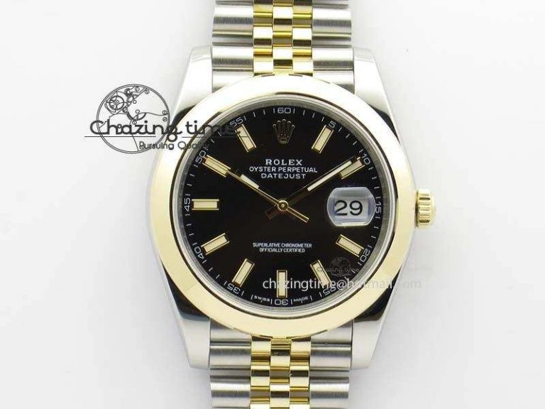 DateJust 41mm 126303 Noob 1:1 Best Edition YG Wrapped Black Dial On SS YG Jubilee Bracelet A Snug 3760