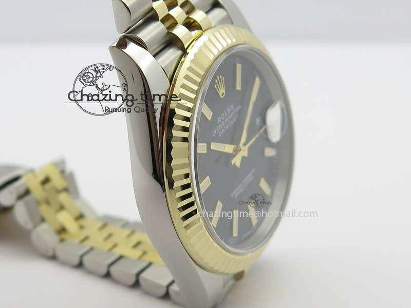 DateJust 41mm 126333 Noob 1:1 Best Edition YG Wrapped Black Dial On SS YG Bracelet A Vibrant 3753
