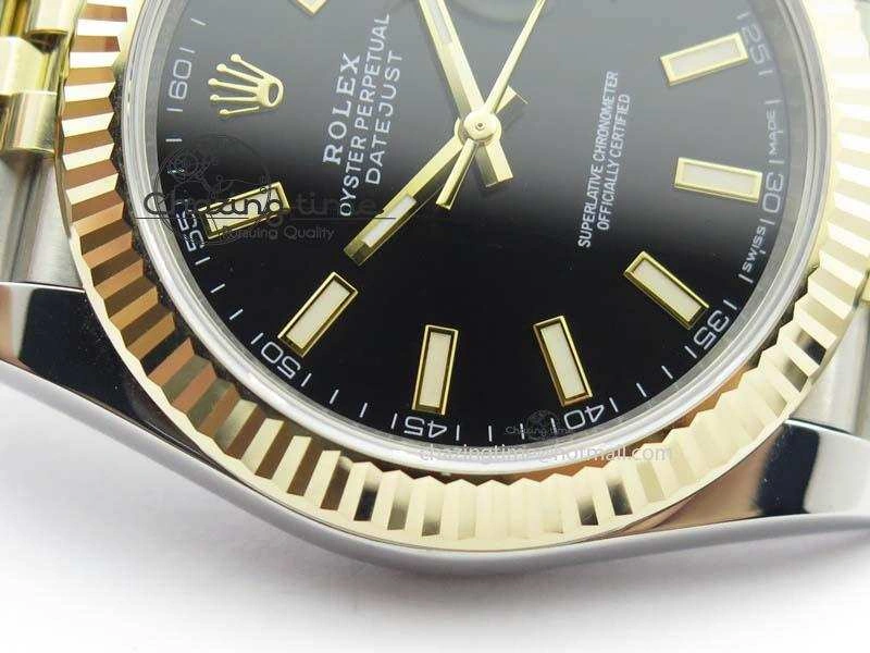 DateJust 41mm 126333 Noob 1:1 Best Edition YG Wrapped Black Dial On SS YG Bracelet A Vibrant 3753