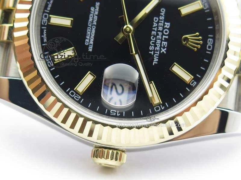 DateJust 41mm 126333 Noob 1:1 Best Edition YG Wrapped Black Dial On SS YG Bracelet A Vibrant 3753