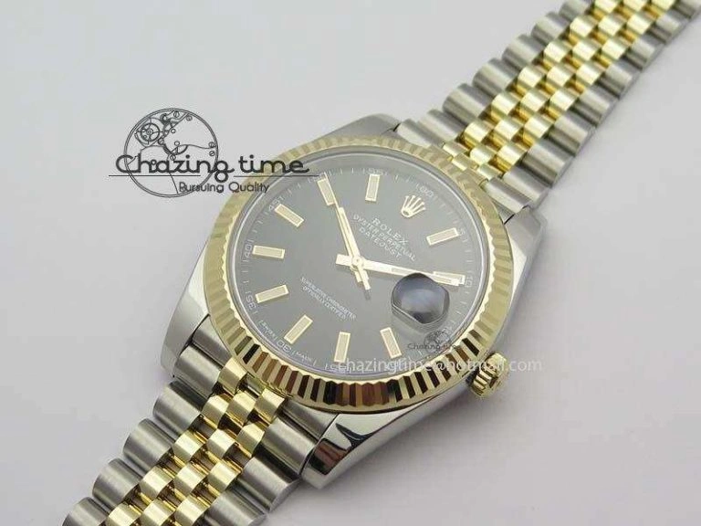 DateJust 41mm 126333 Noob 1:1 Best Edition YG Wrapped Black Dial On SS YG Bracelet A Vibrant 3753