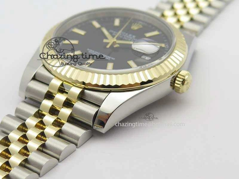 DateJust 41mm 126333 Noob 1:1 Best Edition YG Wrapped Black Dial On SS YG Bracelet A Vibrant 3753