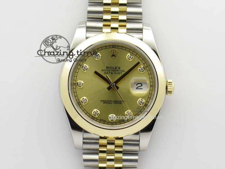 Chic DateJust 41mm 126333 Noob 1:1 Best Edition YG Wrapped YG Dial Diamond On SS YG Jubilee Bracelet A 3763