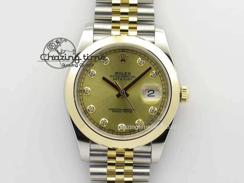 Chic DateJust 41mm 126333 Noob 1:1 Best Edition YG Wrapped YG Dial Diamond On SS YG Jubilee Bracelet A 3763